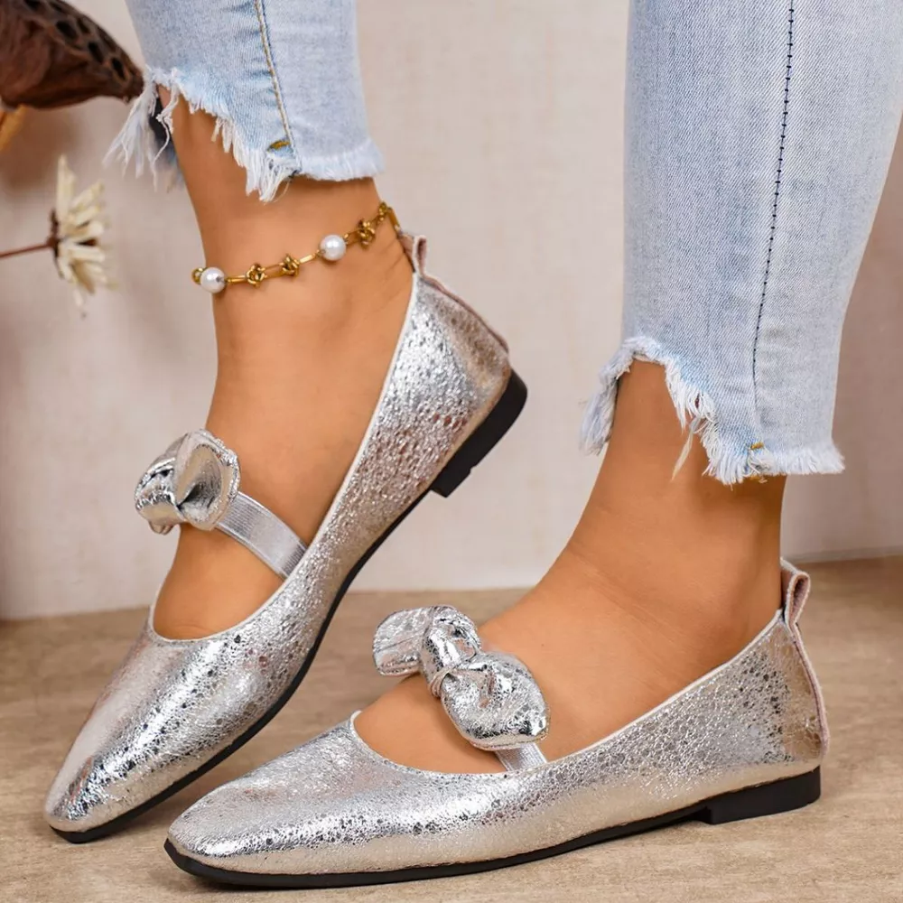 Bow Square Toe Slip-Ons, image 9