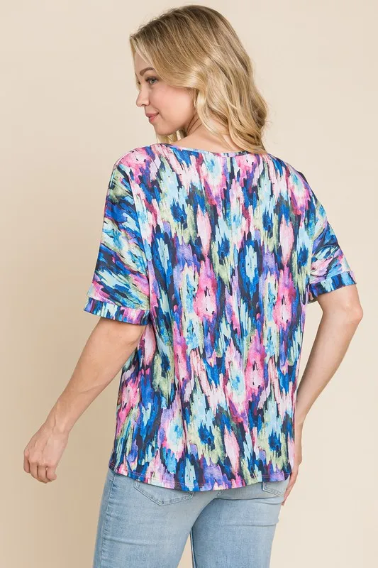 Lightweight Contrast Round Neck Short Sleeve T-Shirt, image 5
