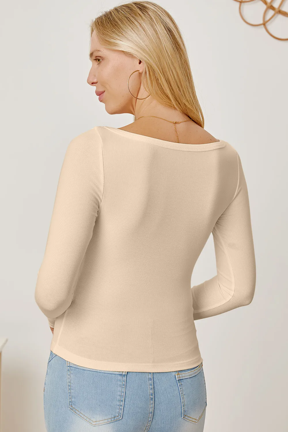 Square Neck Long Sleeve T-Shirt, image 12