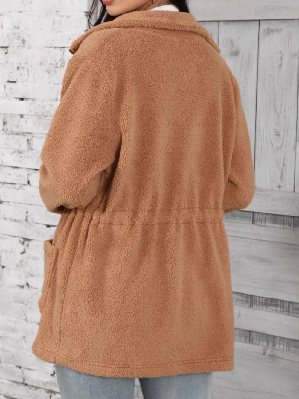 Drawstring Zip Up Long Sleeve Outerwear, image 2
