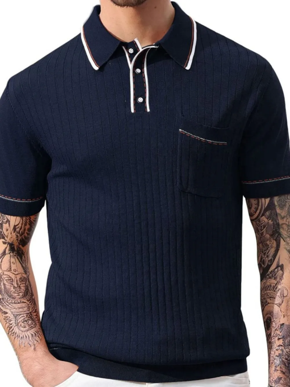 Men's Plus Size Button Detail Short Sleeve Polo