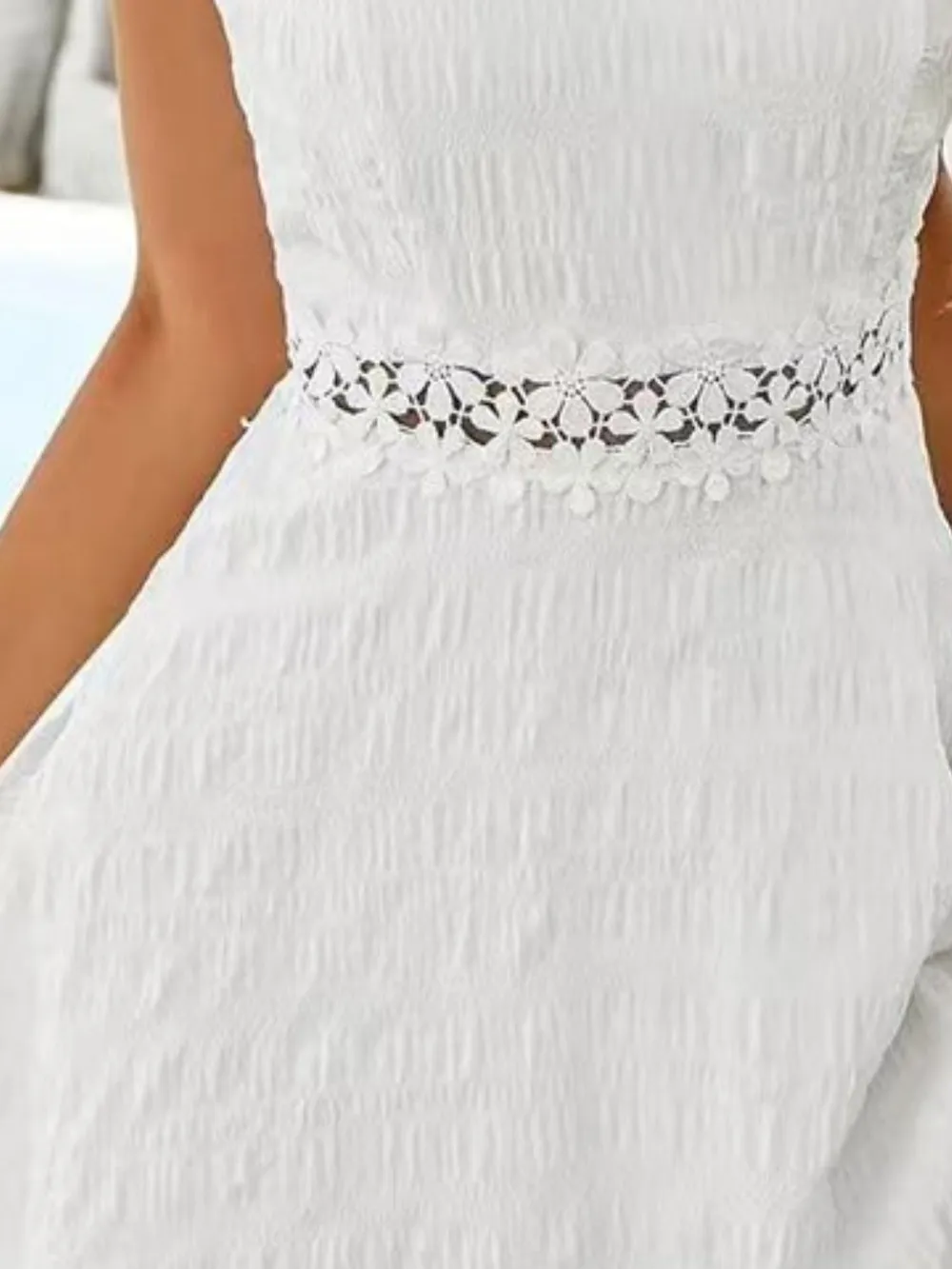 Lace Detail V-Neck Mini Cami Dress, image 5