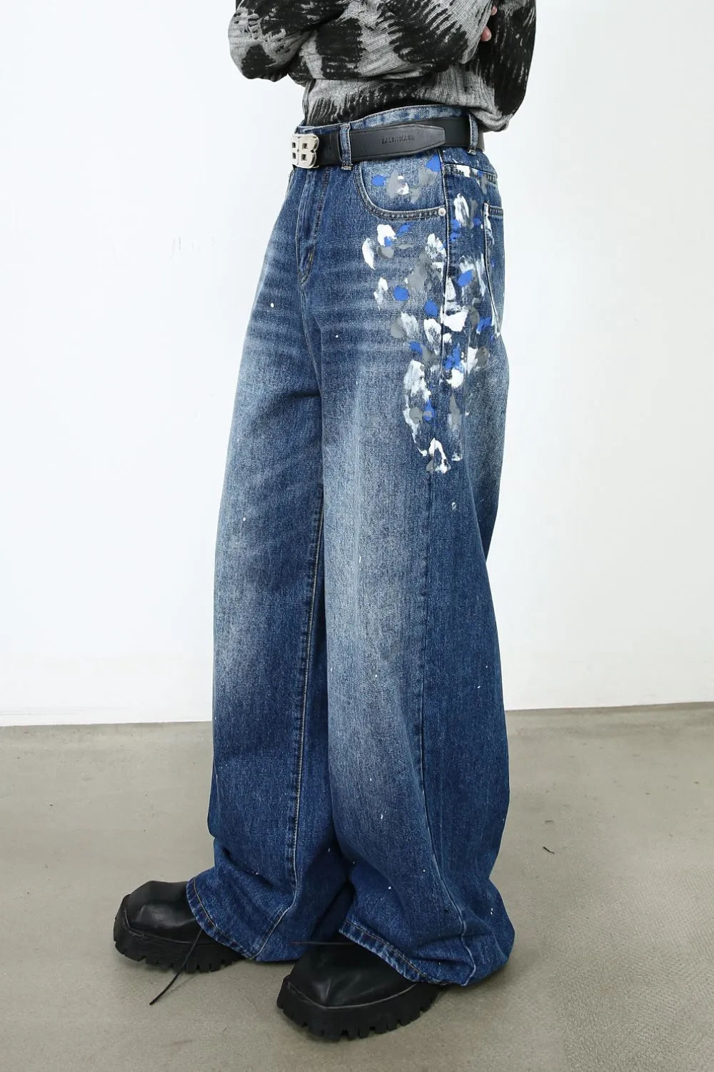 Men's Paint Wide Leg Jeans, image 2