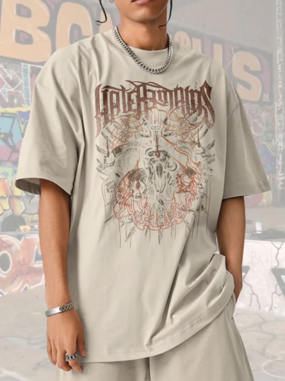 Men's Graphic Round Neck Short Sleeve T-Shirt, image 4