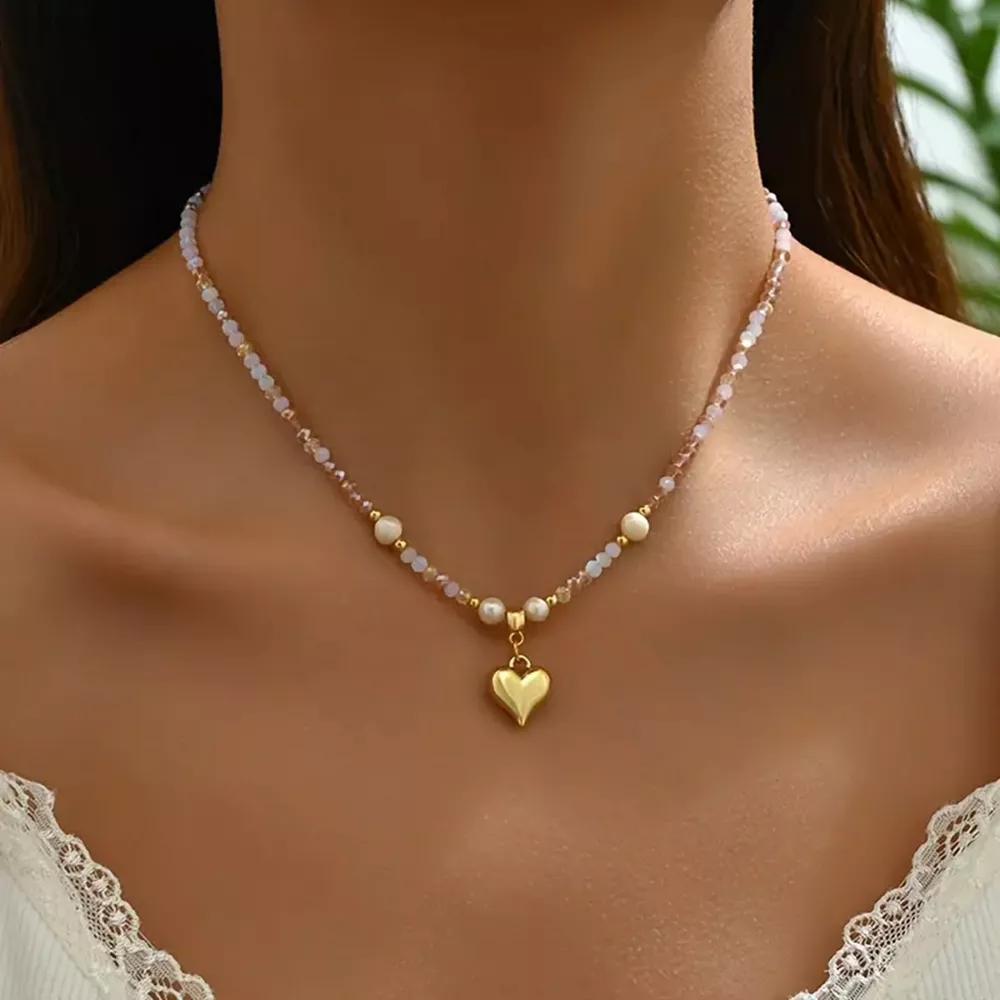Bead Heart Pendant Necklace, image 5