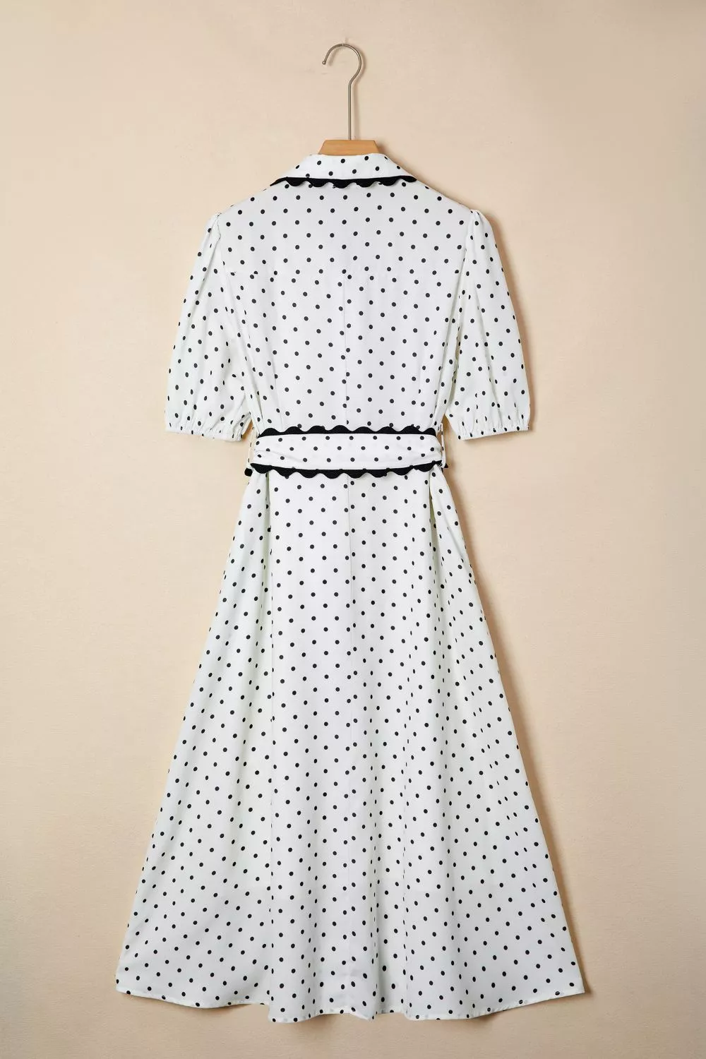 Polka Dot Half Sleeve Midi Dress, image 5