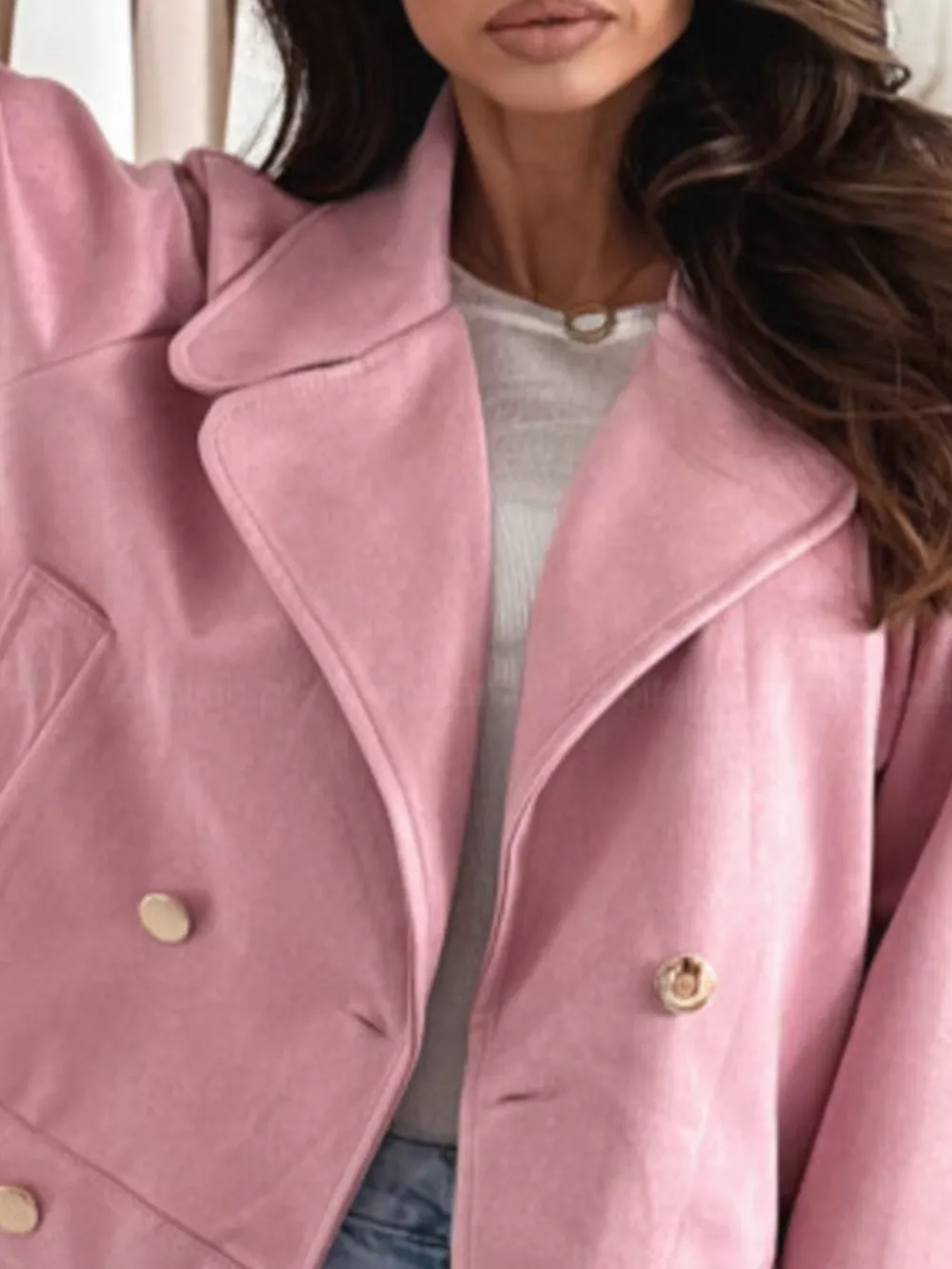 Double-Breasted Lapel Collar Jacket, image 10