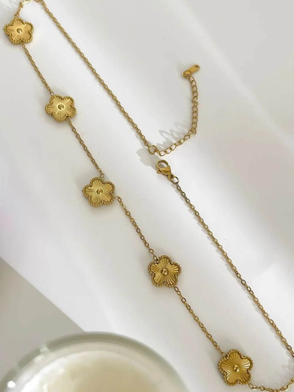 18K Gold-Plated Flower Chain Necklace, image 3