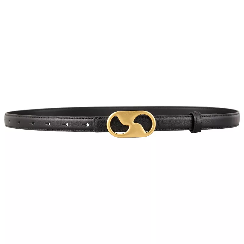 Leather Belt with Golden Buckle, image 4