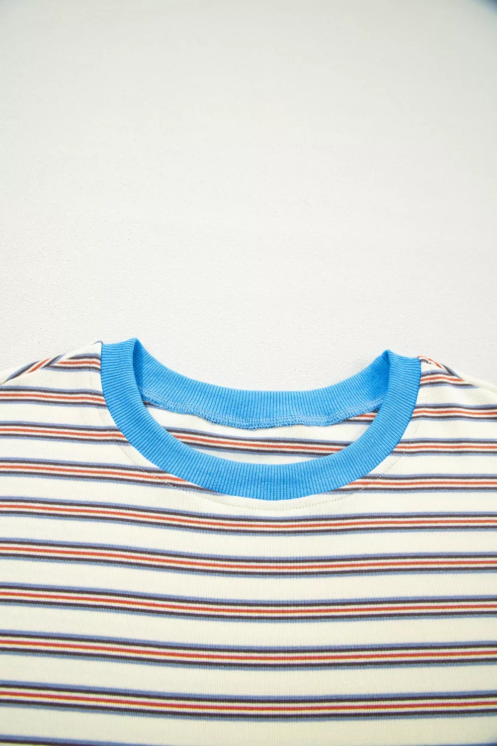 Stripe Drop Shoulder Cuffed Sleeve Loose Tunic T Shirt Mini Dress, image 6