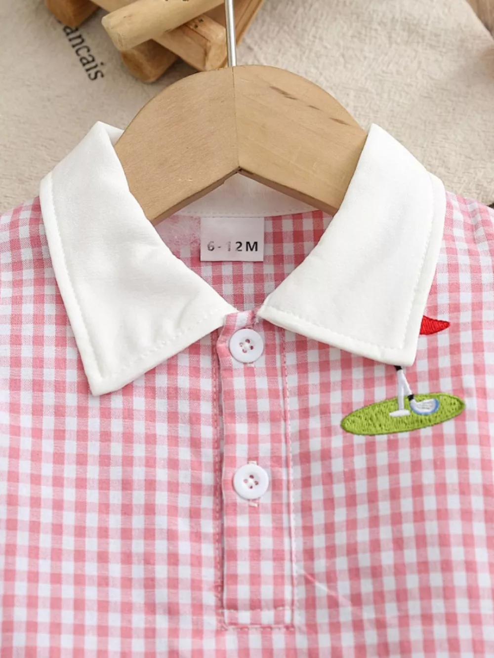 Children's Gingham Ruffle Hem Polo Dress, image 2
