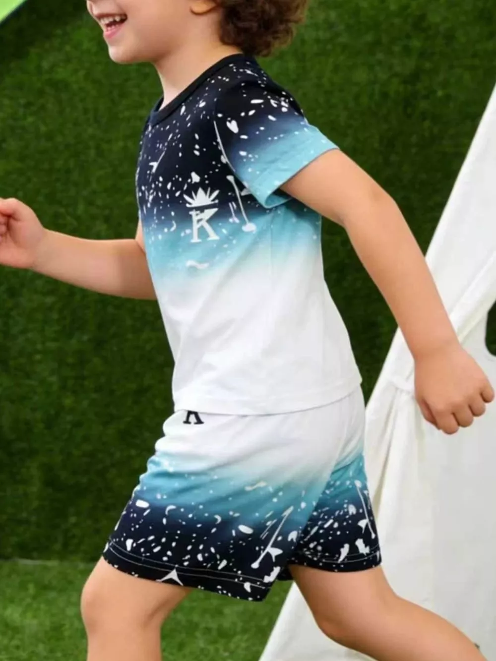 Children's Ombre Splash Print Tee and Shorts Set, image 3