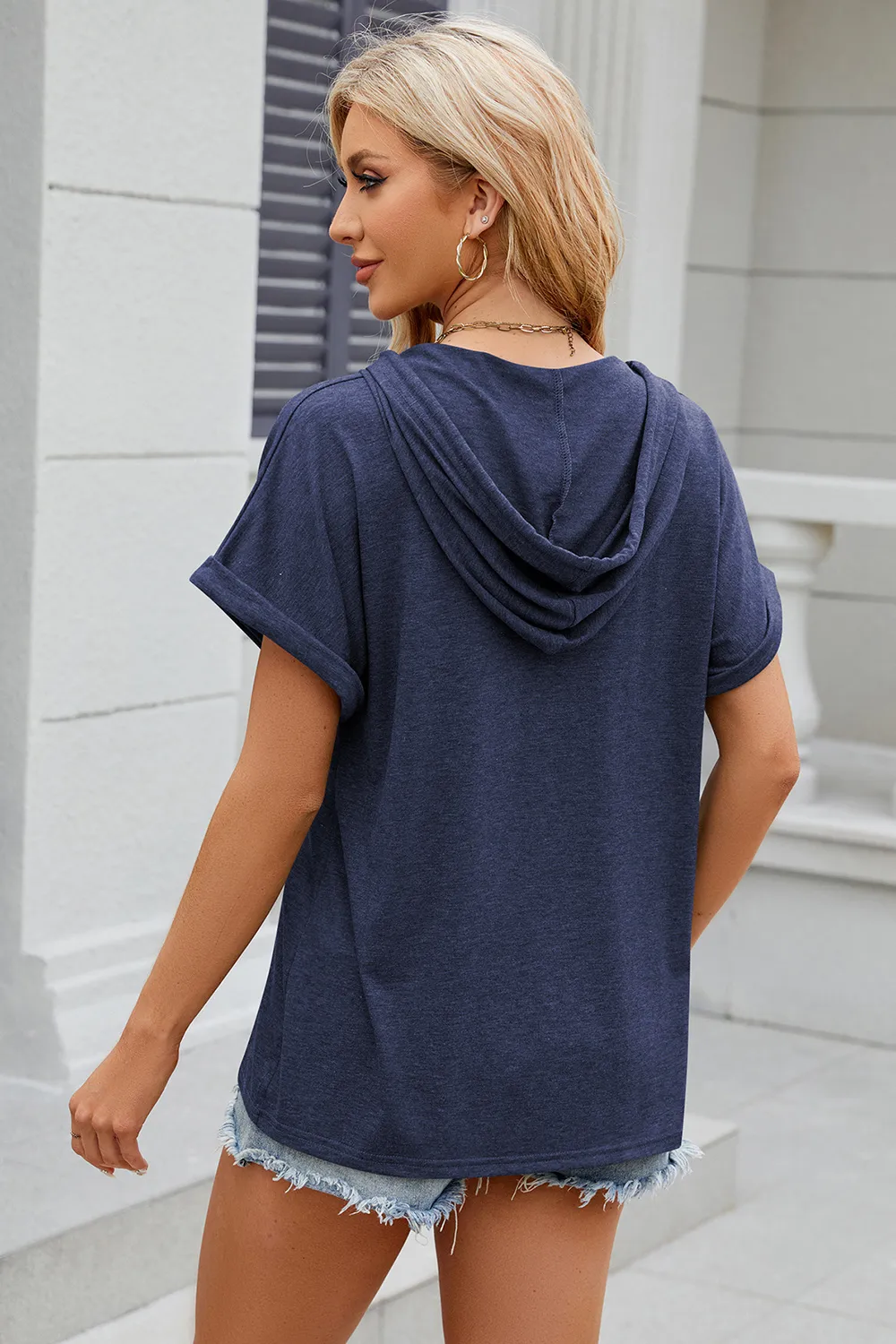 Hooded Short Sleeve T-Shirt, image 25