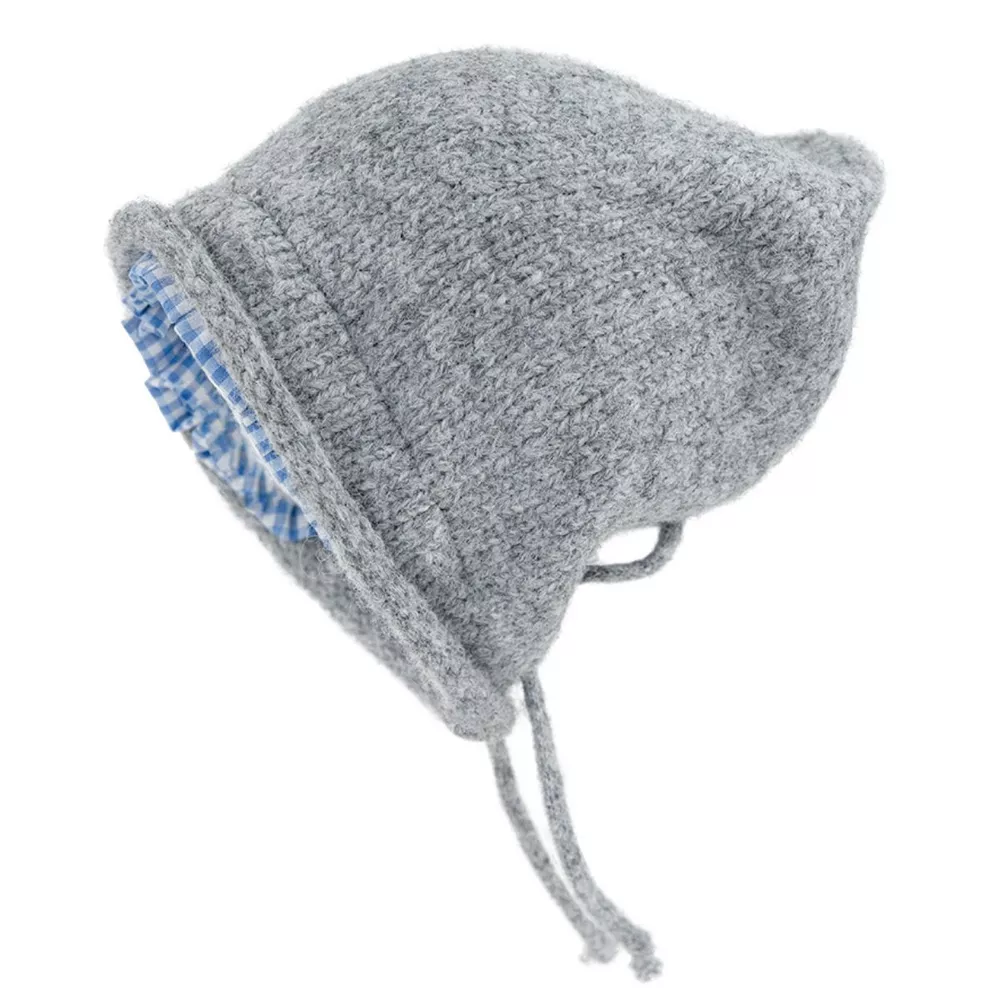 Plaid Trim Knit Hat, image 4