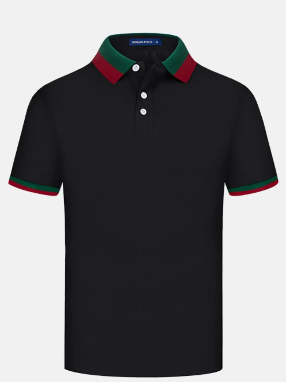 Men's Plus Size Contrast Collar Short Sleeve Polo