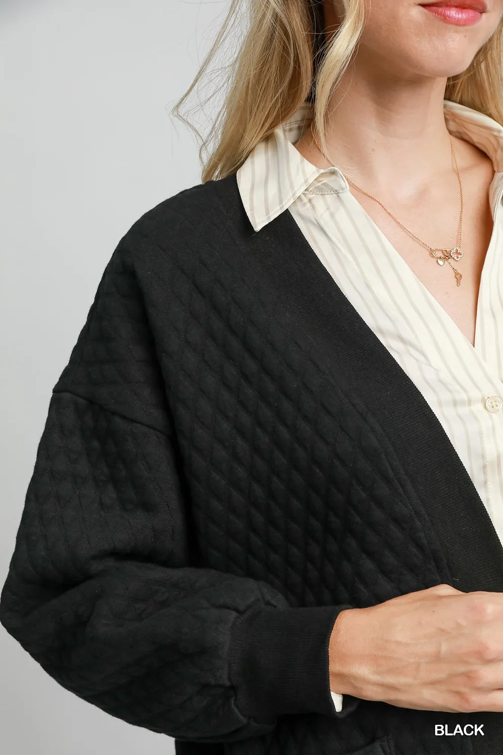 Button-Up Jacquard Cardigan, image 5
