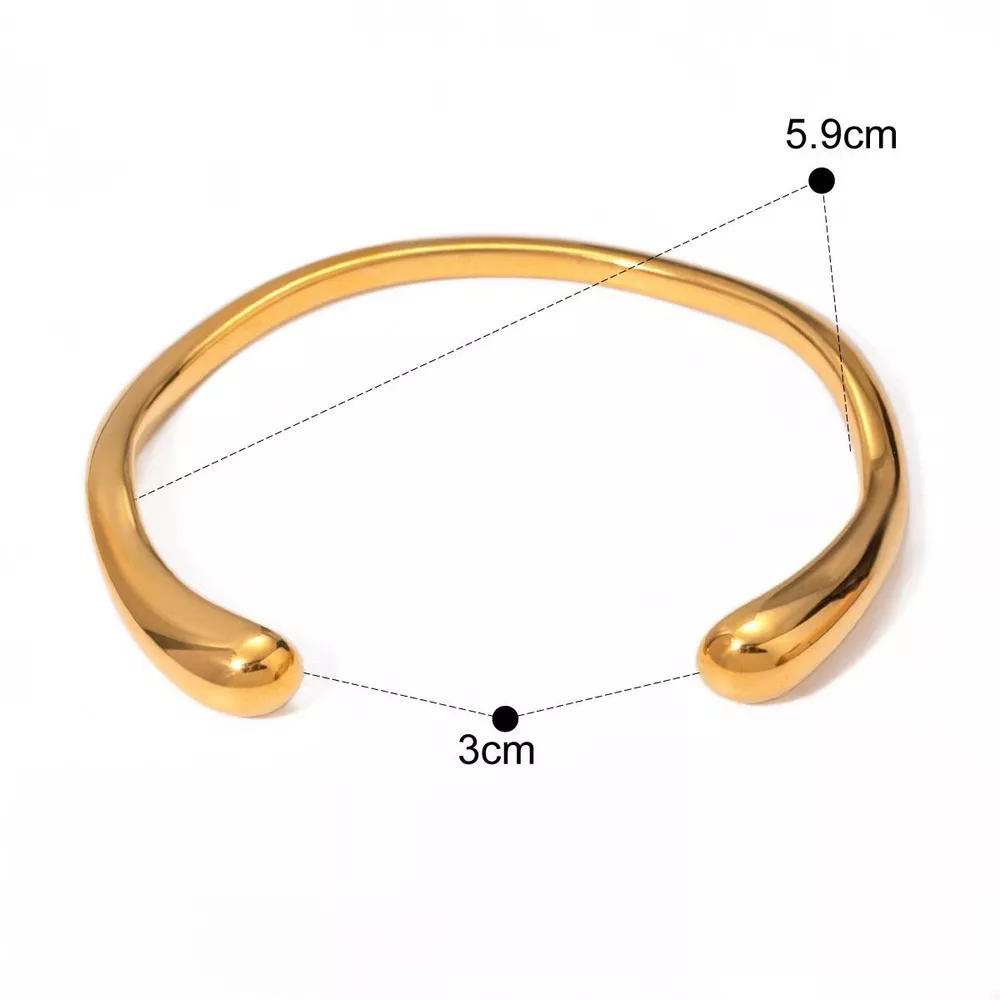 18K Gold-Plated Stainless Steel Open Ring, image 3