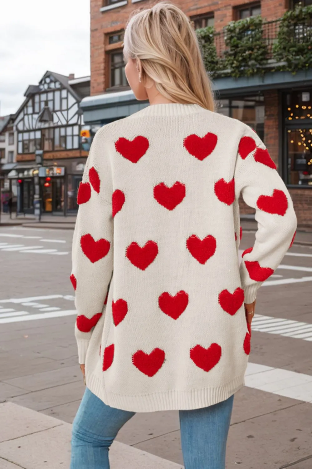 Heart Button Down Long Sleeve Cardigan, image 10