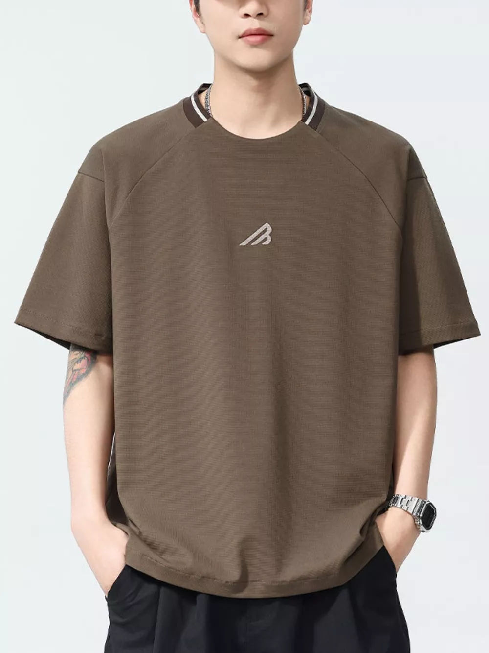 Men's Plus Size Round Neck Short Sleeve T-Shirt