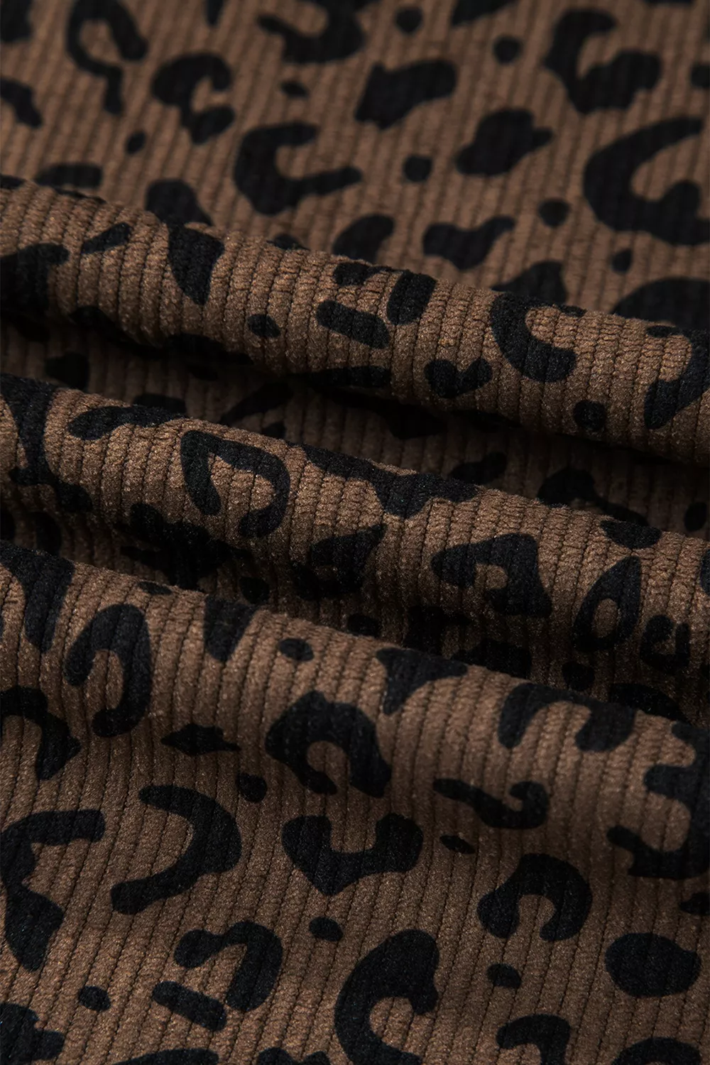 Leopard Print Elastic High Waist Loose Corduroy Pants, image 11