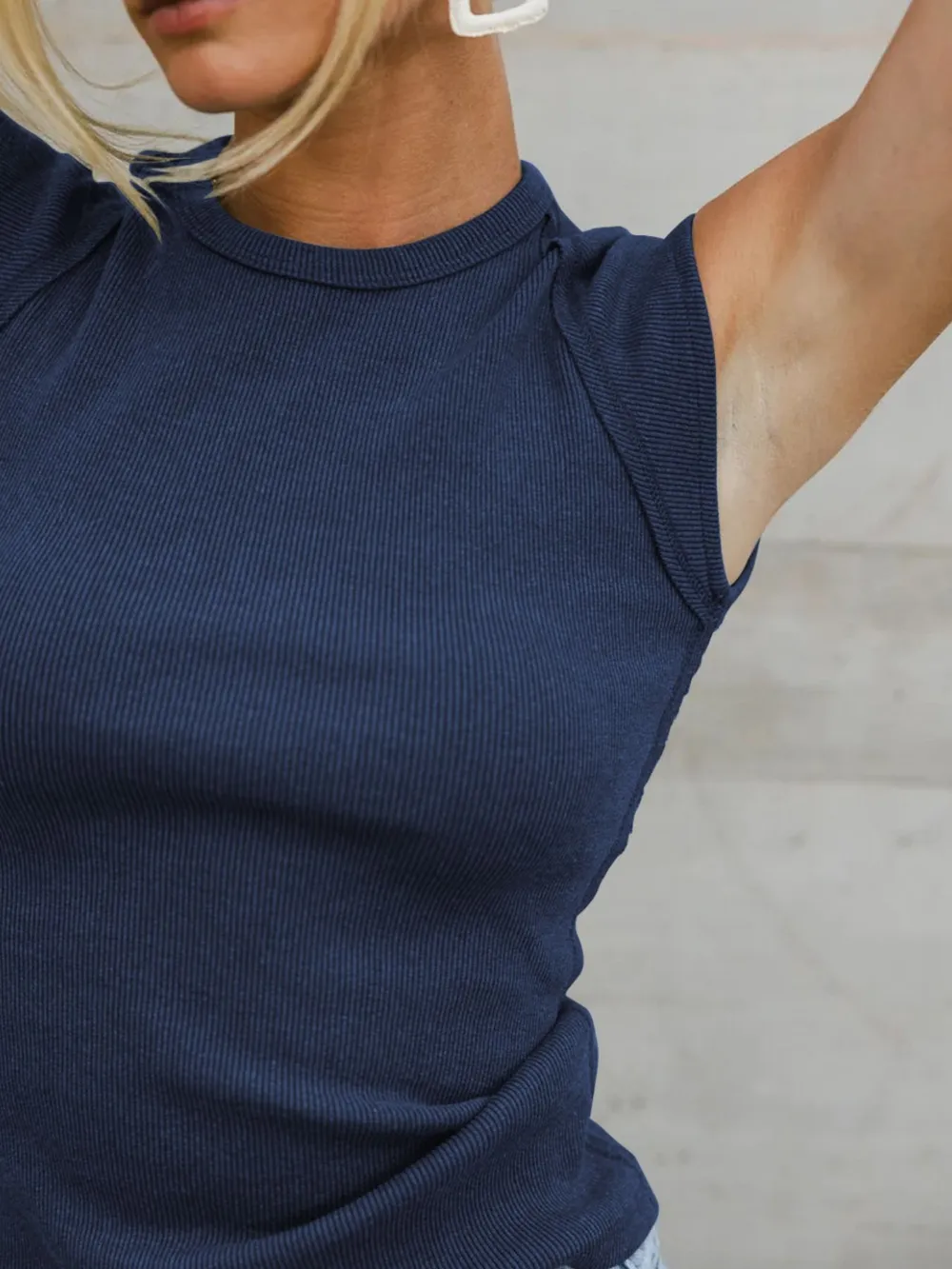 Solid Color Round Neck T-Shirt, image 9