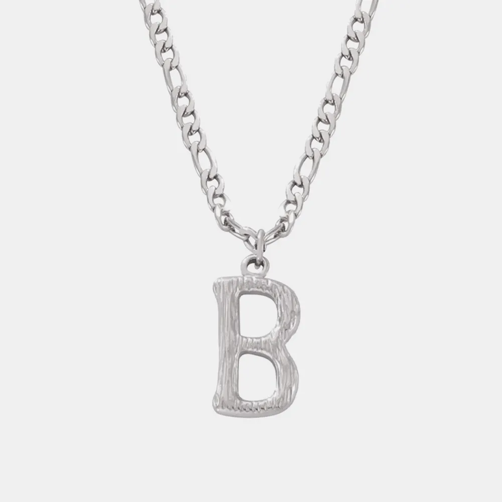 Titanium Steel Letter Pendant Necklace, image 2