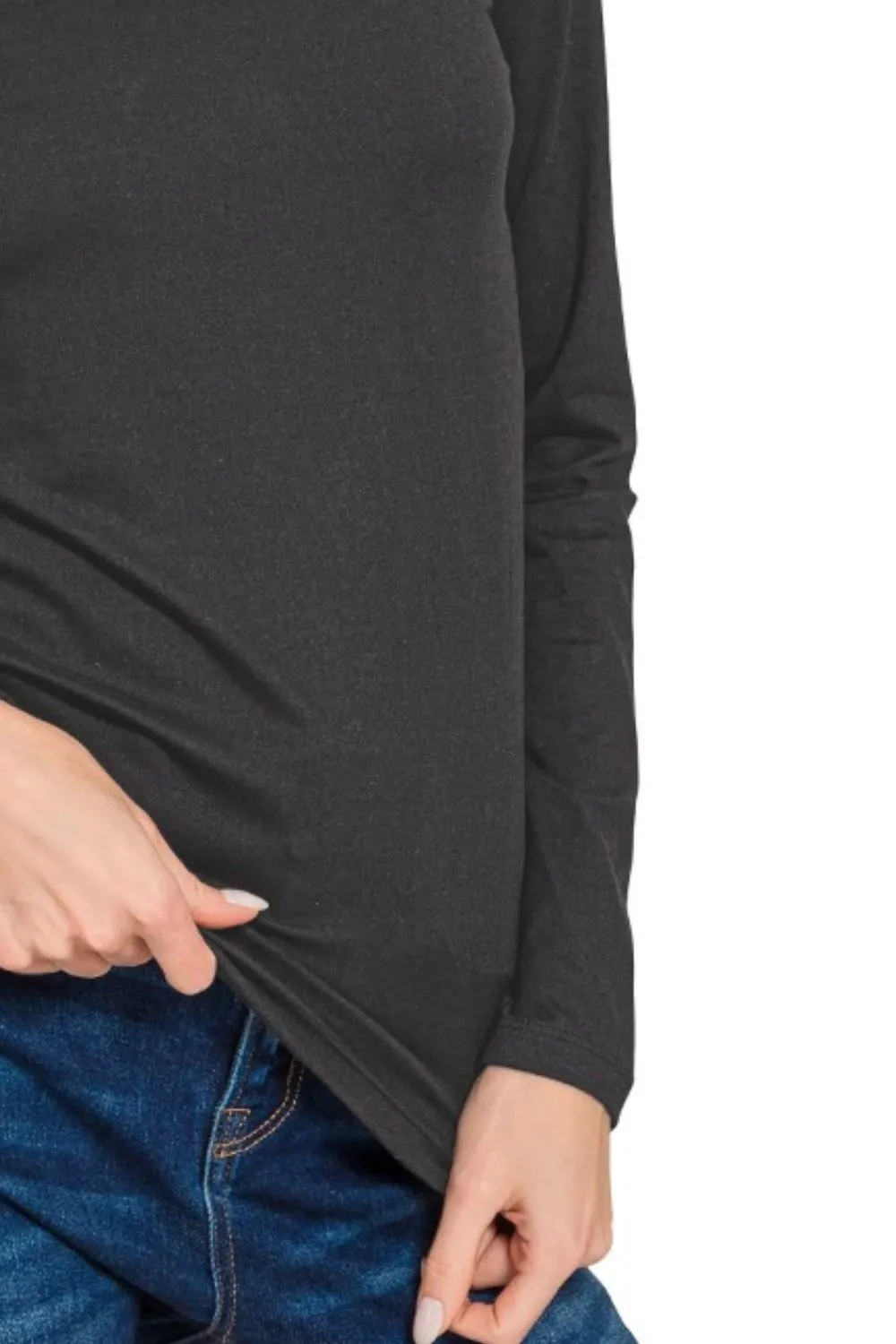 Brushed Microfiber Long Sleeve V-neck Tee, image 3