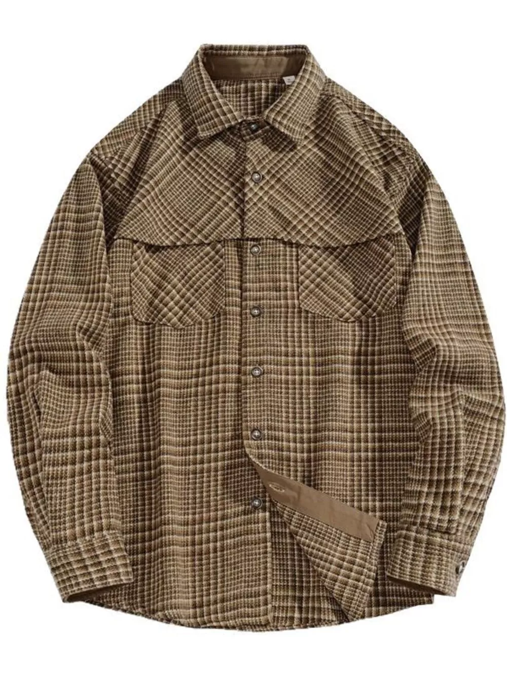 Men's Plus Size Plaid Button Up Long Sleeve Shirt, image 3
