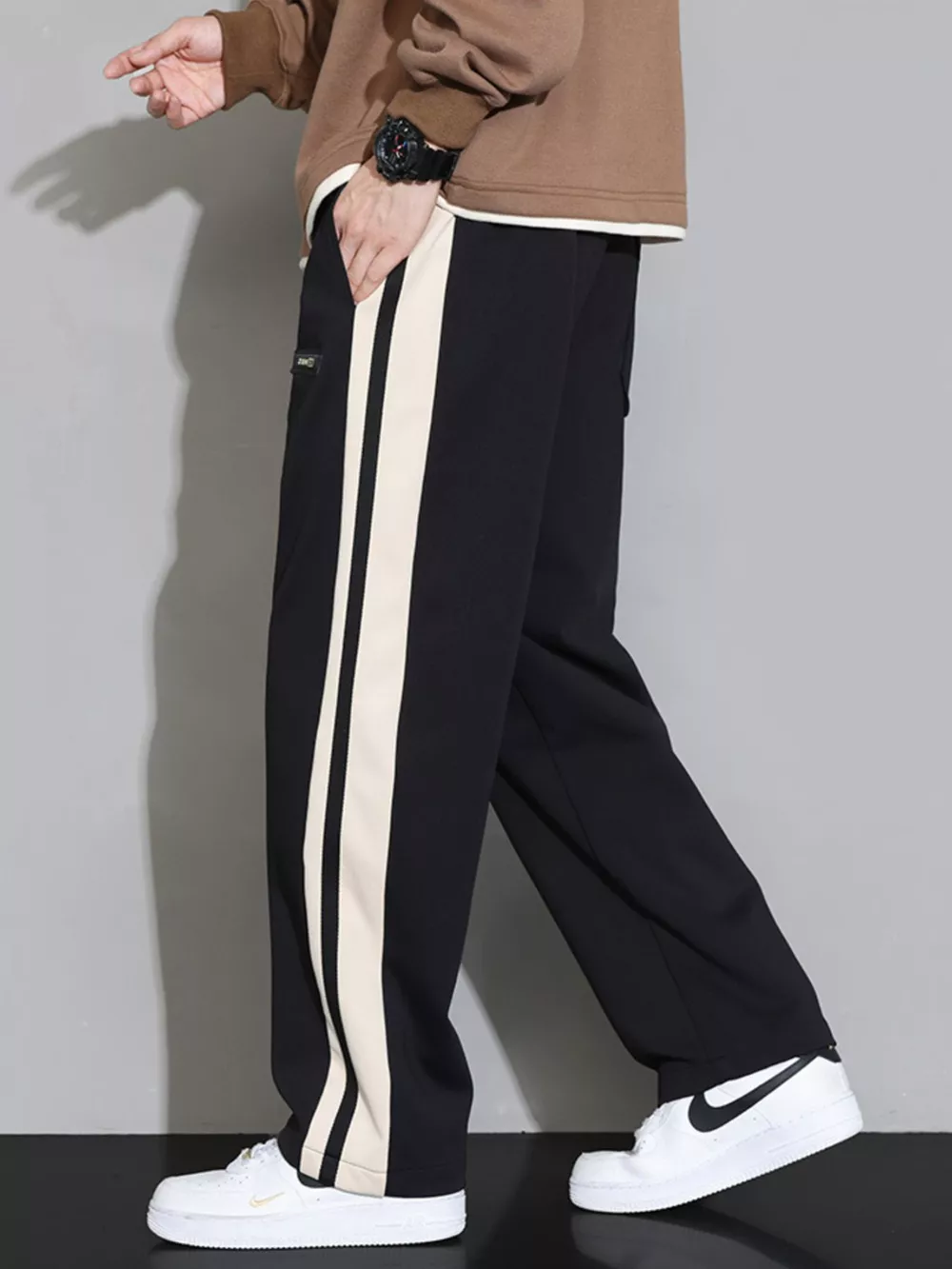 Men's Plus Size Side Striped Casual Loose Pants