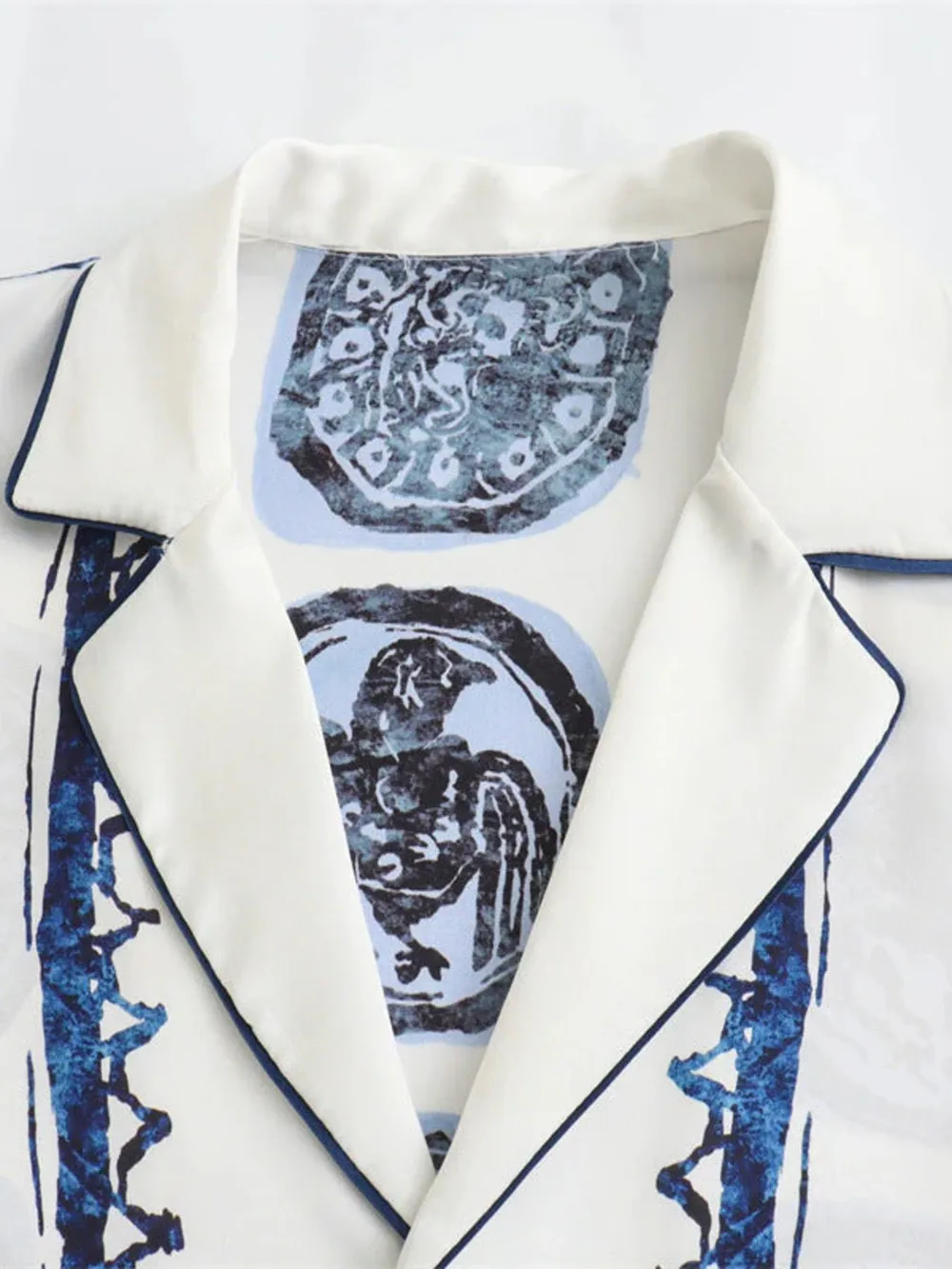 Printed Button Up Shirt and Pants Set, image 2