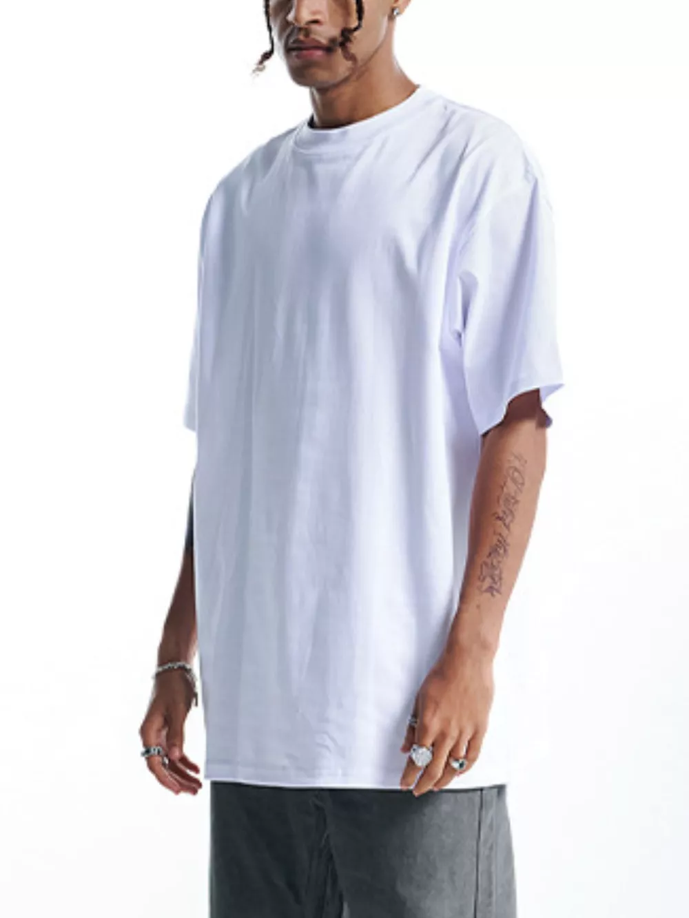 Men's Round Neck Oversized Cotton T-Shirt, image 6