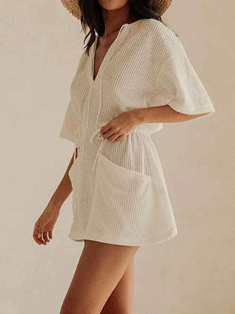 Relaxed Fit Half Sleeve Cover-Up Dress, image 3