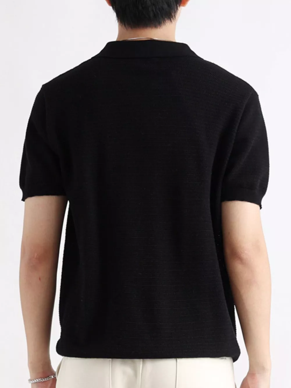 Men's Plus Size Button Detail Short Sleeve Polo, image 4