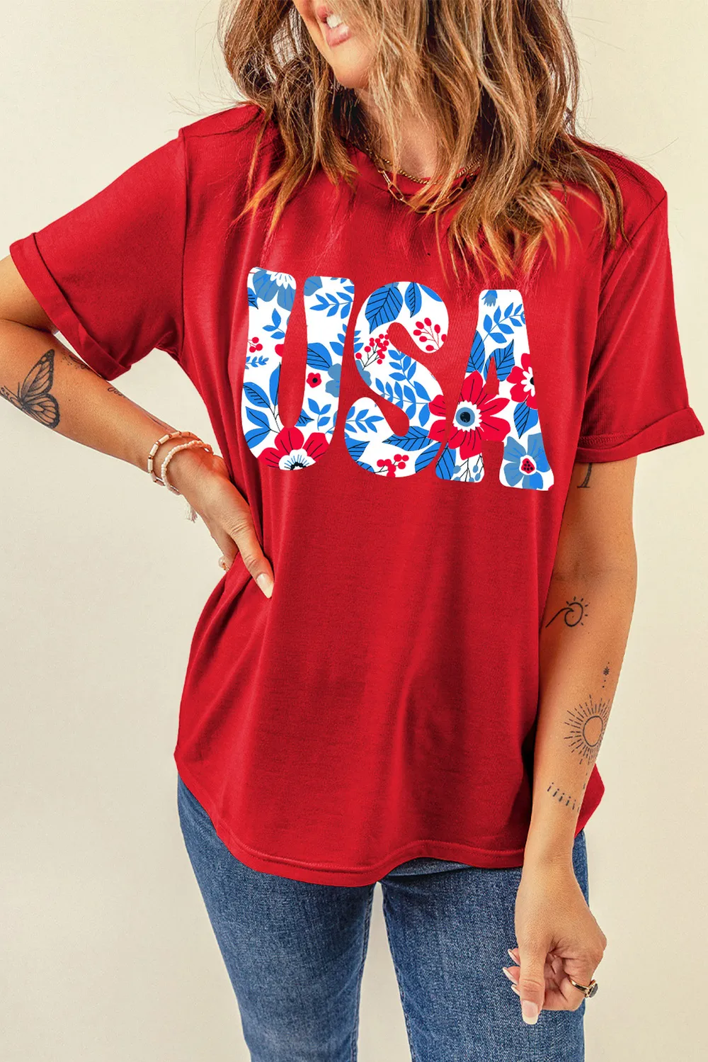 USA Round Neck Short Sleeve T-Shirt, image 4