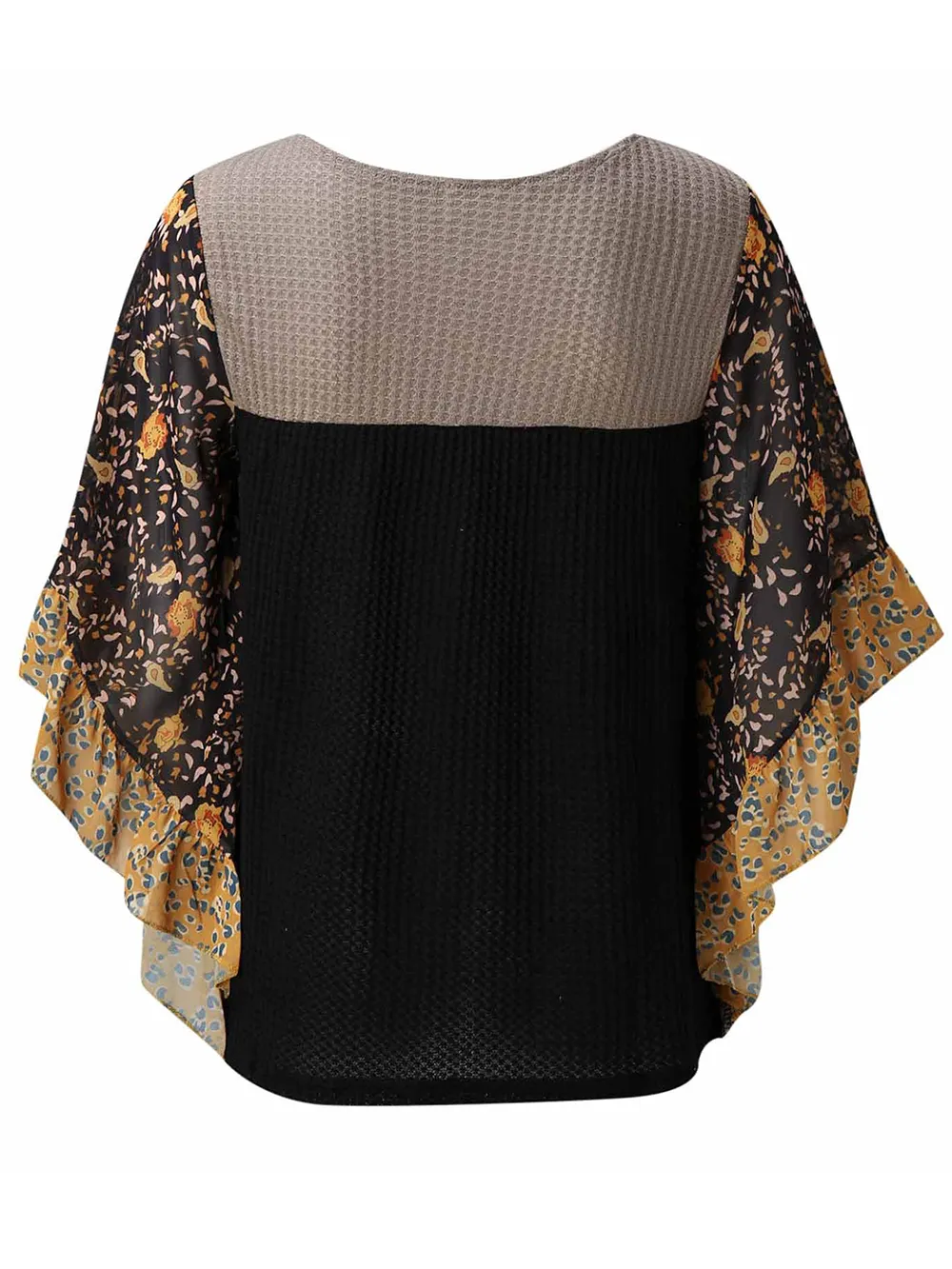 Full Size Printed Round Neck Three-Quarter Sleeve Blouse, image 14