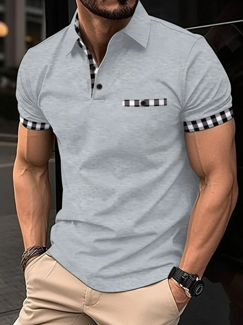 Men's Full Size Collared Neck Short Sleeve Polo Plus Size, image 3