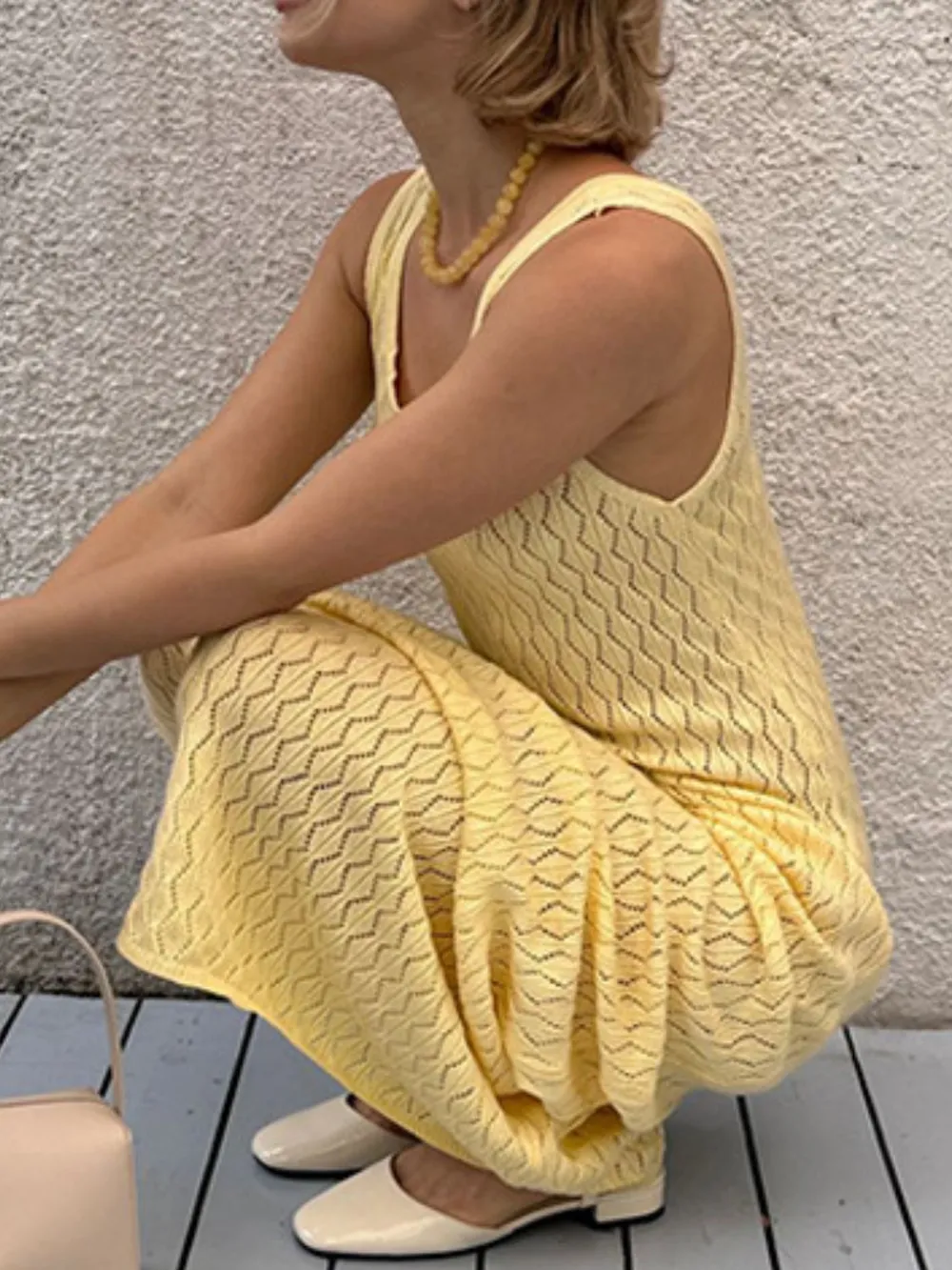 Openwork Sleeveless Maxi Dress, image 2