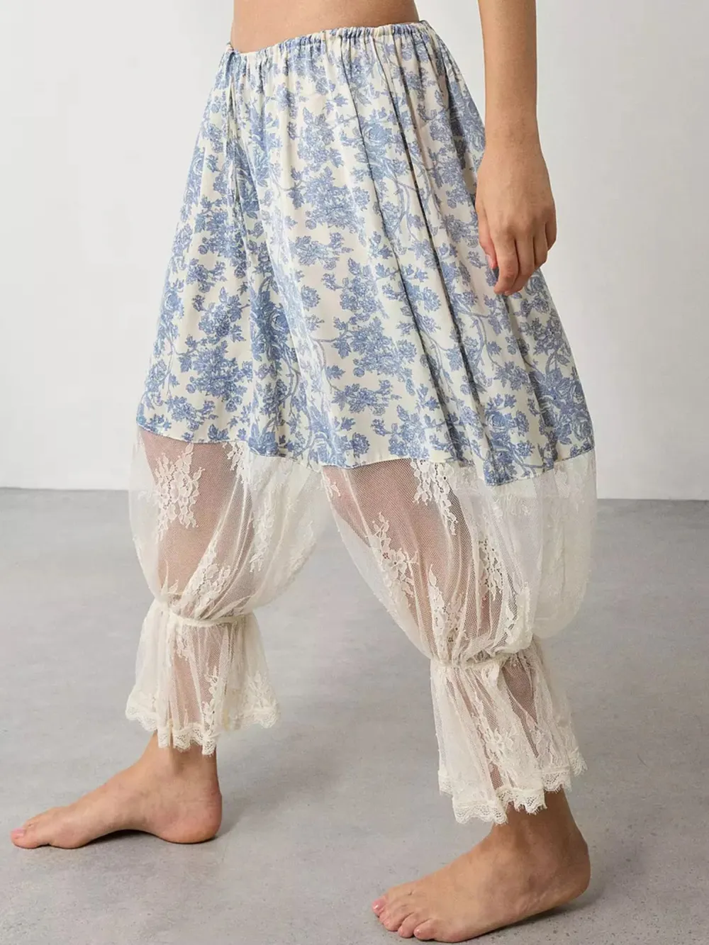 Floral Lace Patchwork Pants, image 2