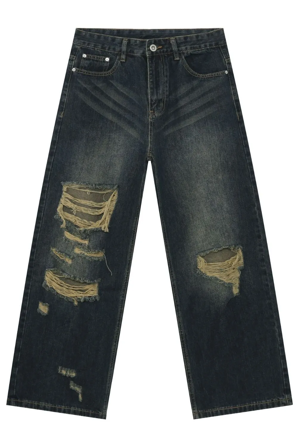 Men's Distressed Wide Leg Jeans, image 5