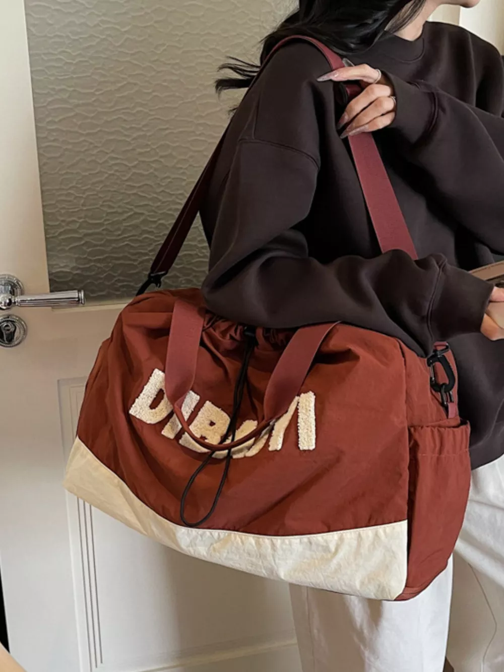 Color Block Large Capacity Travel Bag, image 3