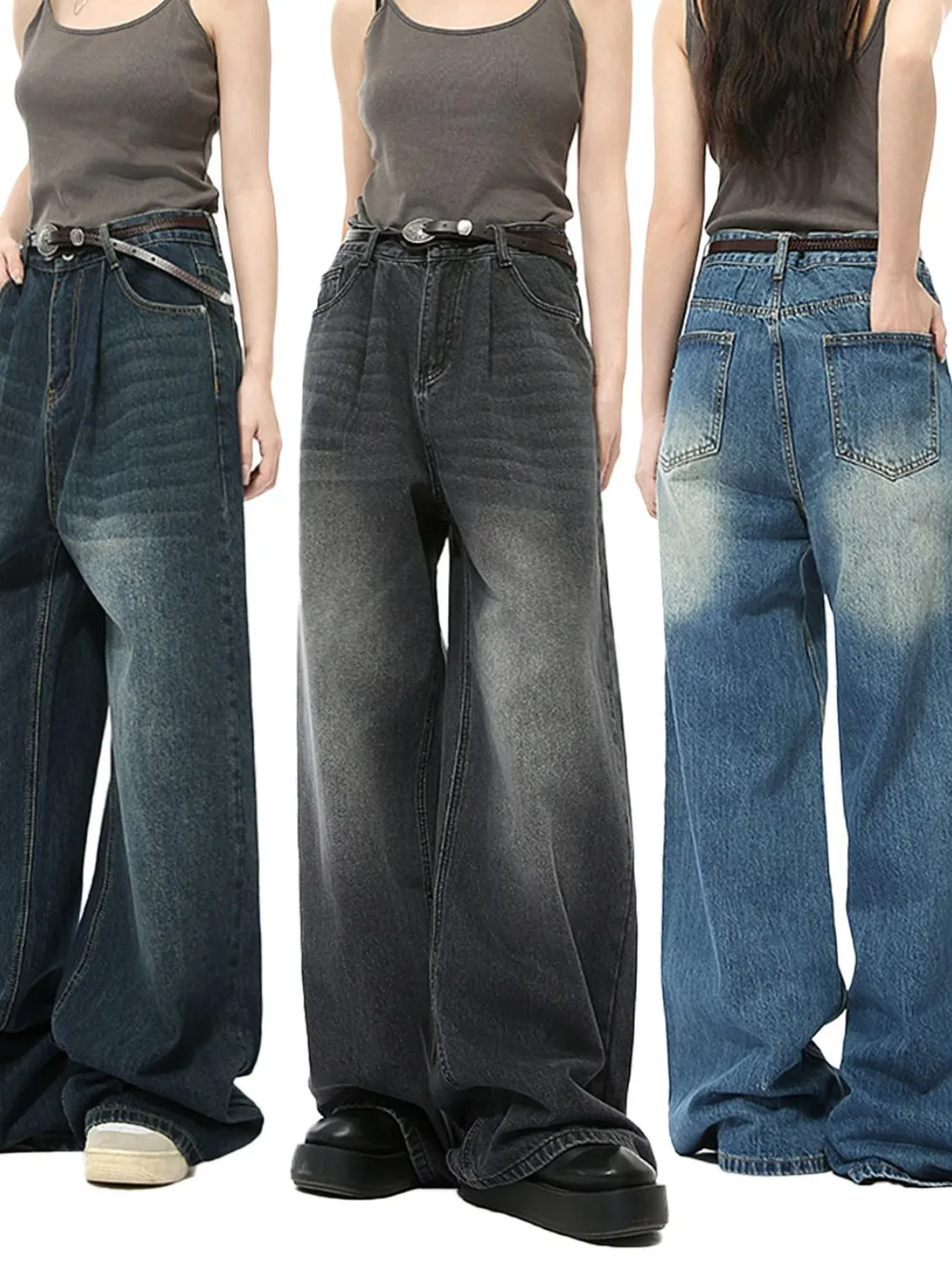 Wide Leg Jeans with Pockets, image 2