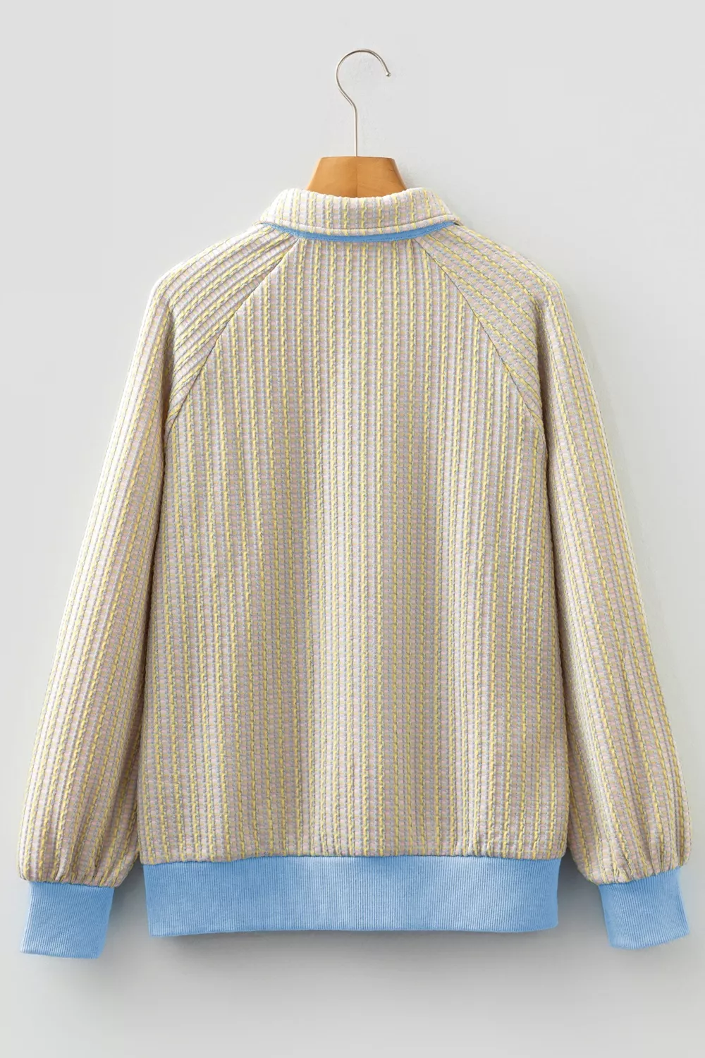 Button Front Jacquard Henley Sweatshirt, image 4