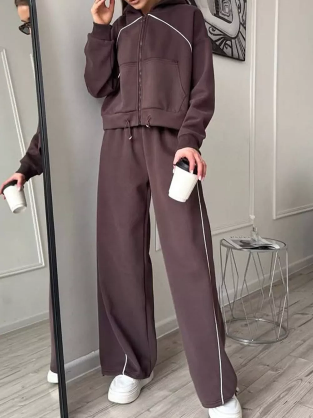 Fleece Zip-Up Hoodie and Joggers Set, image 14