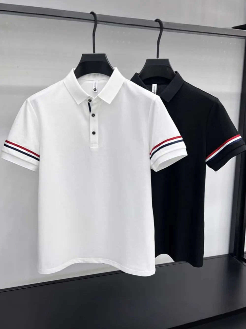 Men's Plus Size Button Detail Short Sleeve Polo, image 8