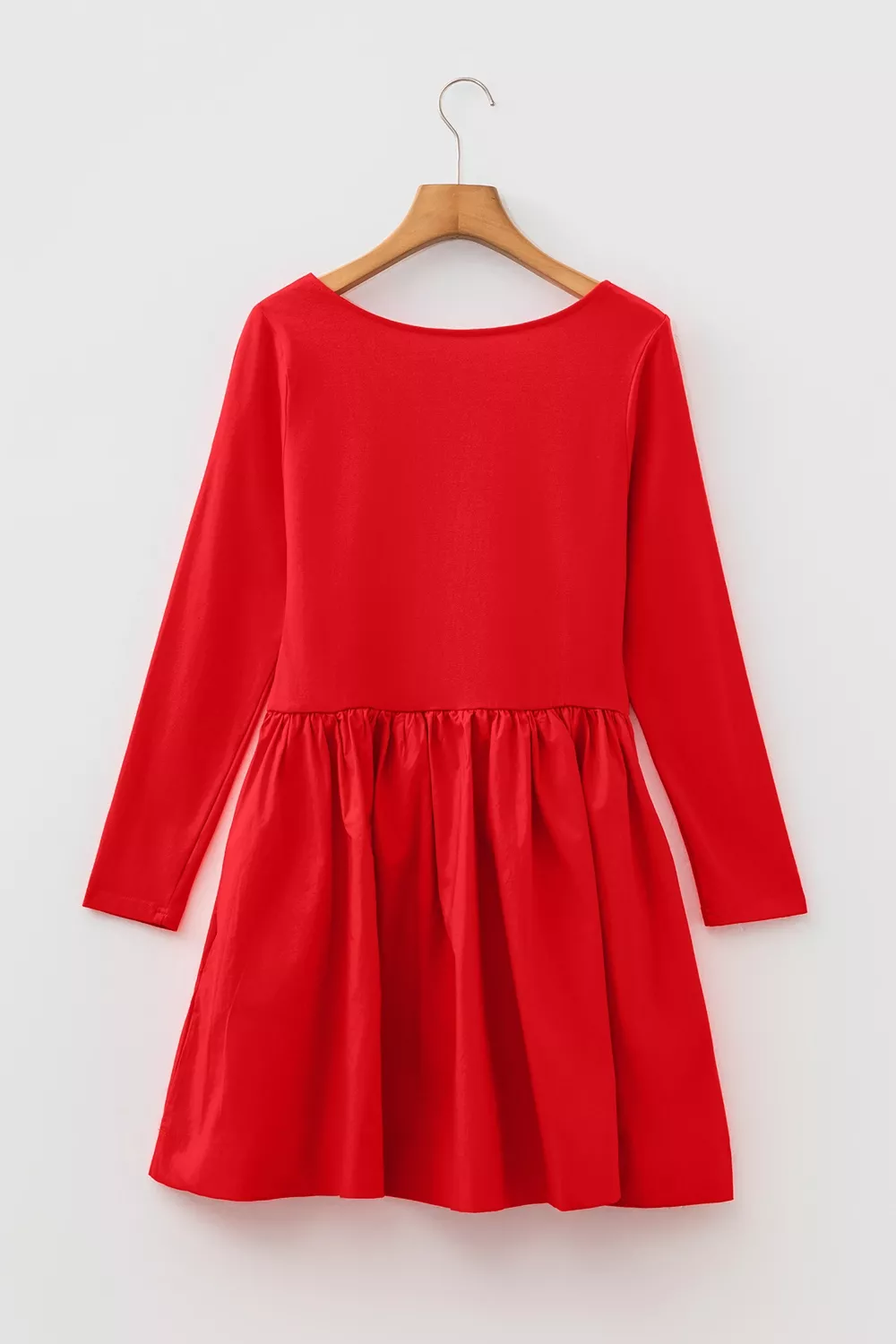 U Neck Long Sleeve Fit and Flare Mini Dress, image 4