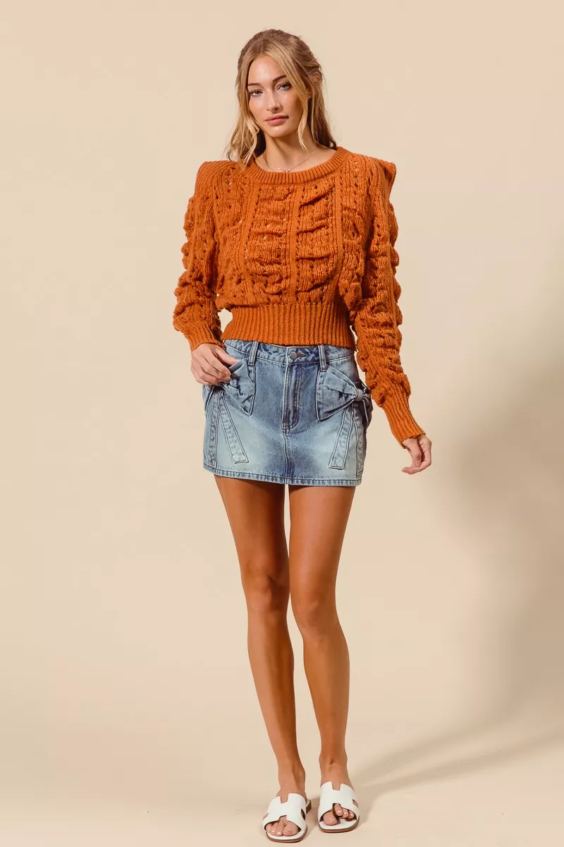 Bow Knot Pocket Denim Mini Skirt, image 7