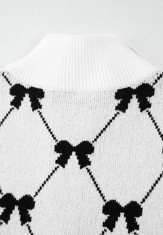 Bow Half Zip Sweater Vest, image 7