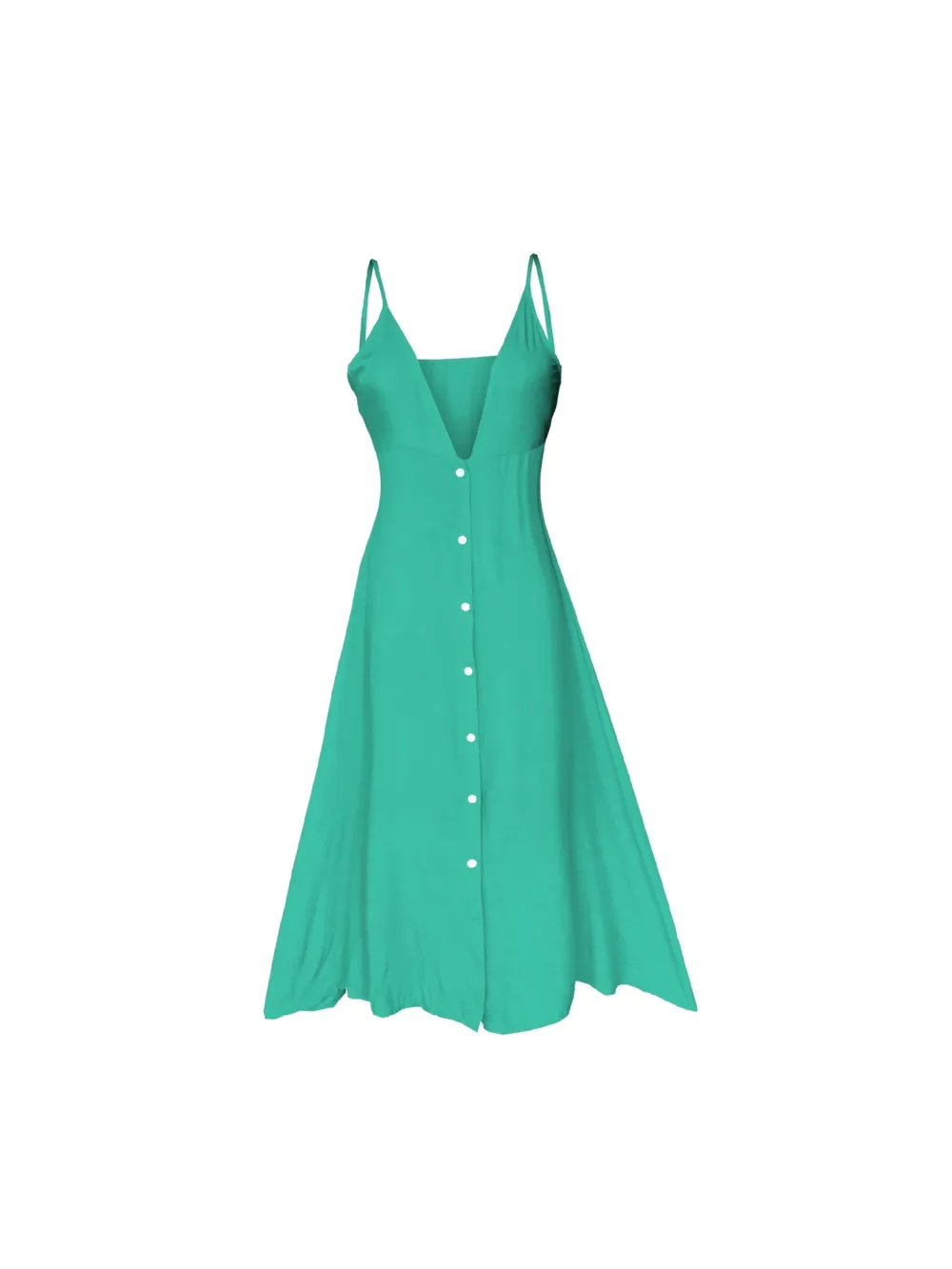Buttoned Plunge Midi Cami Dress, image 8