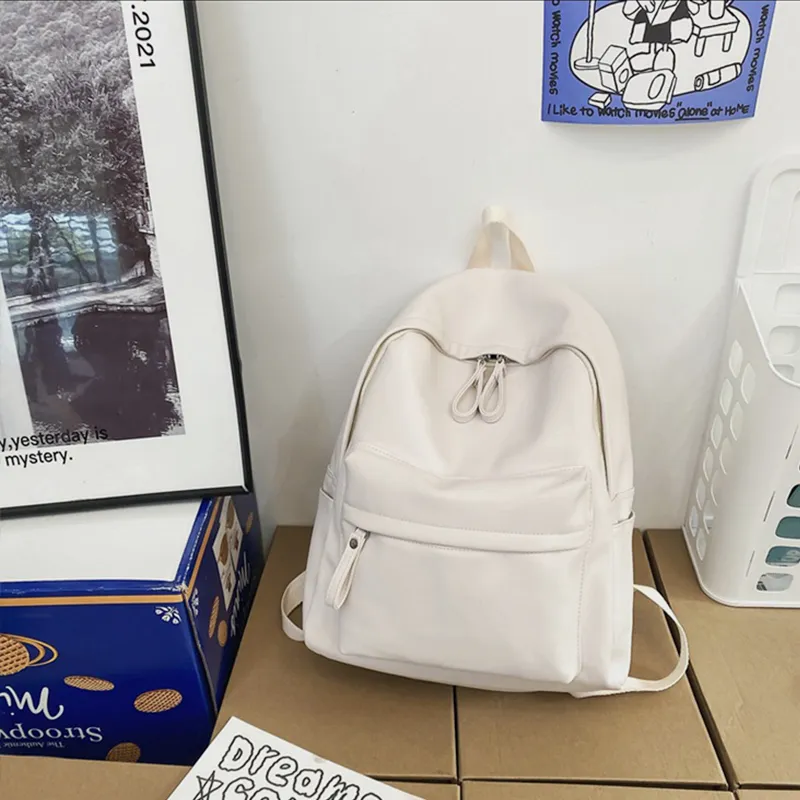 PU Leather Zip Backpack Bag, image 9