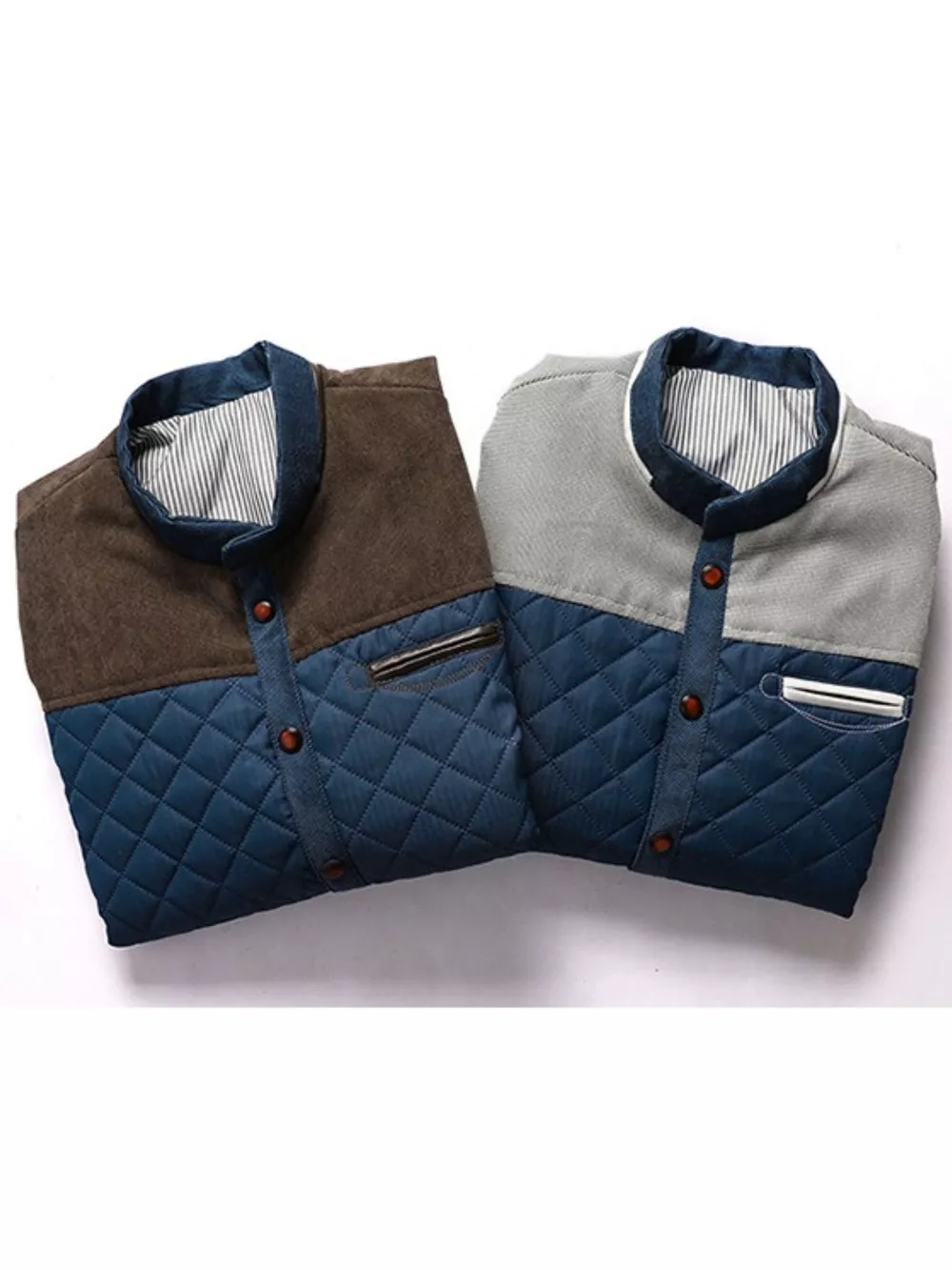 Men's Full Size Quilted Snap Down Jacket Plus Size, image 4